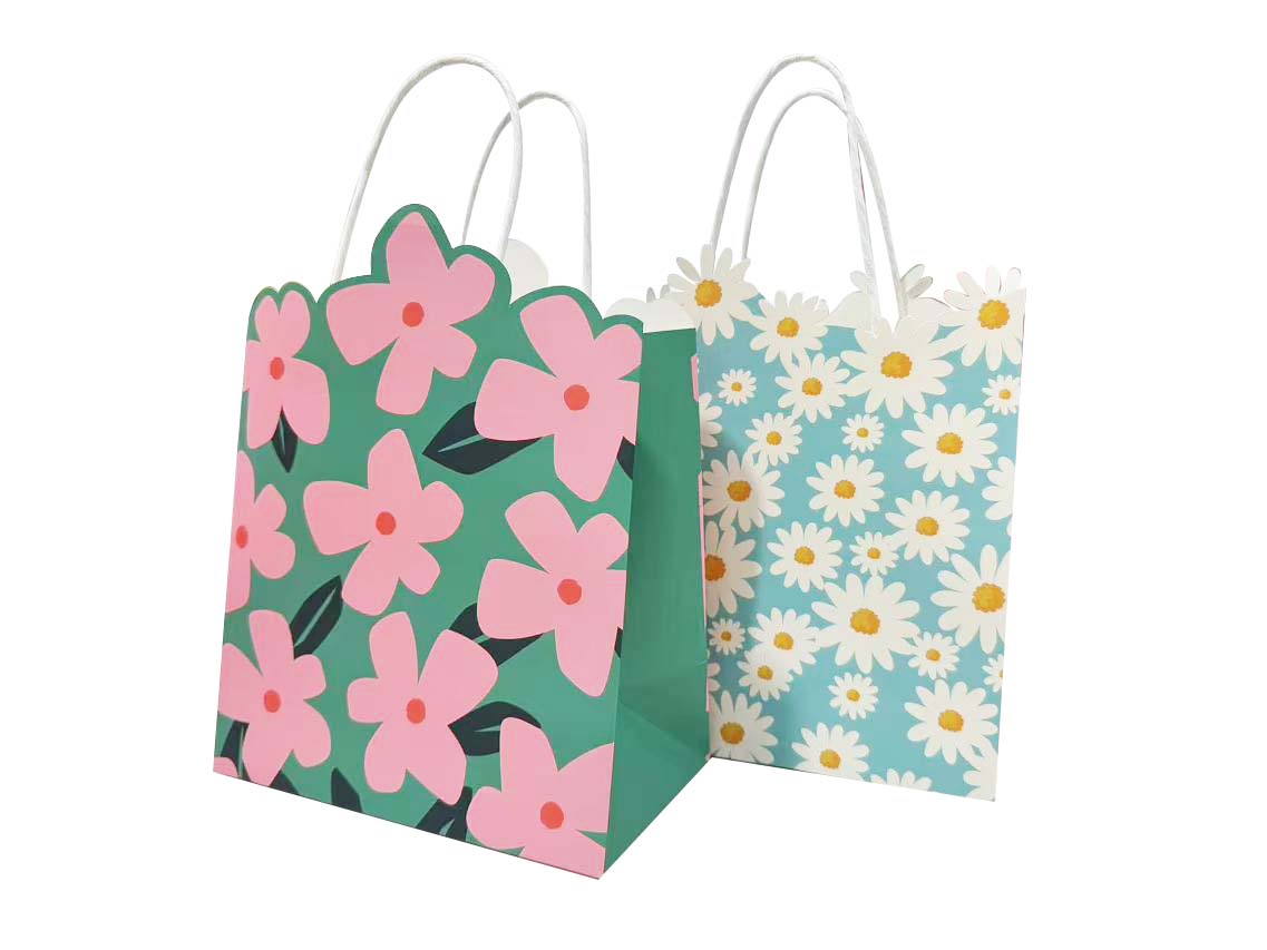 Custom Print Shopping Handle Kraft Paper Bag