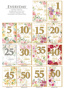 Colorful Flower Style Birthday Paper Gift Cards