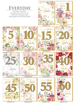Colorful Flower Style Birthday Paper Gift Cards