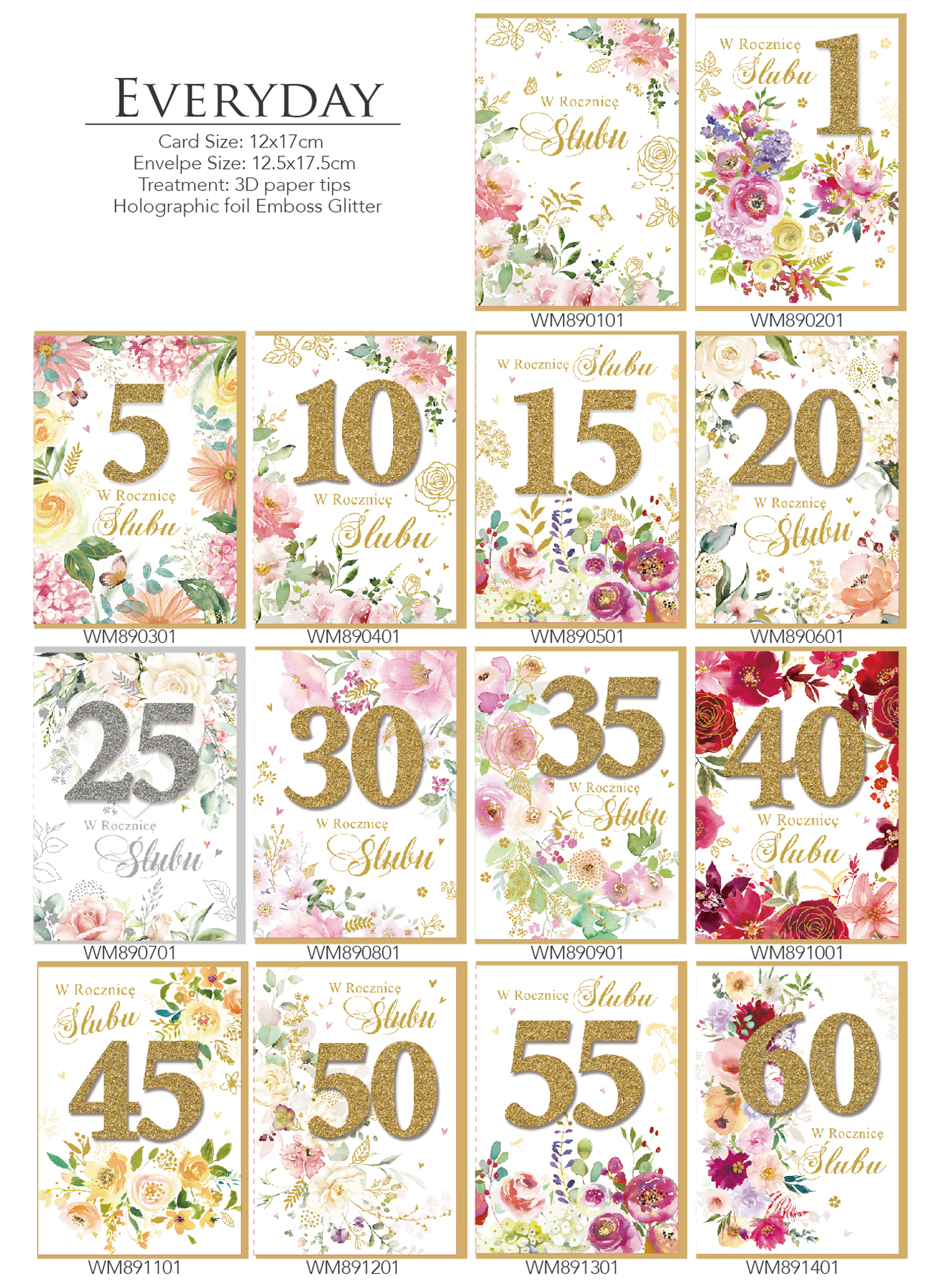 Colorful Flower Style Birthday Paper Gift Cards