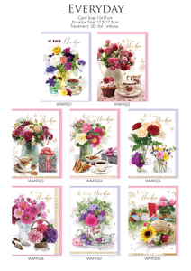 Delicate Flower Breakfast Coffee Style Gift Paper Cards