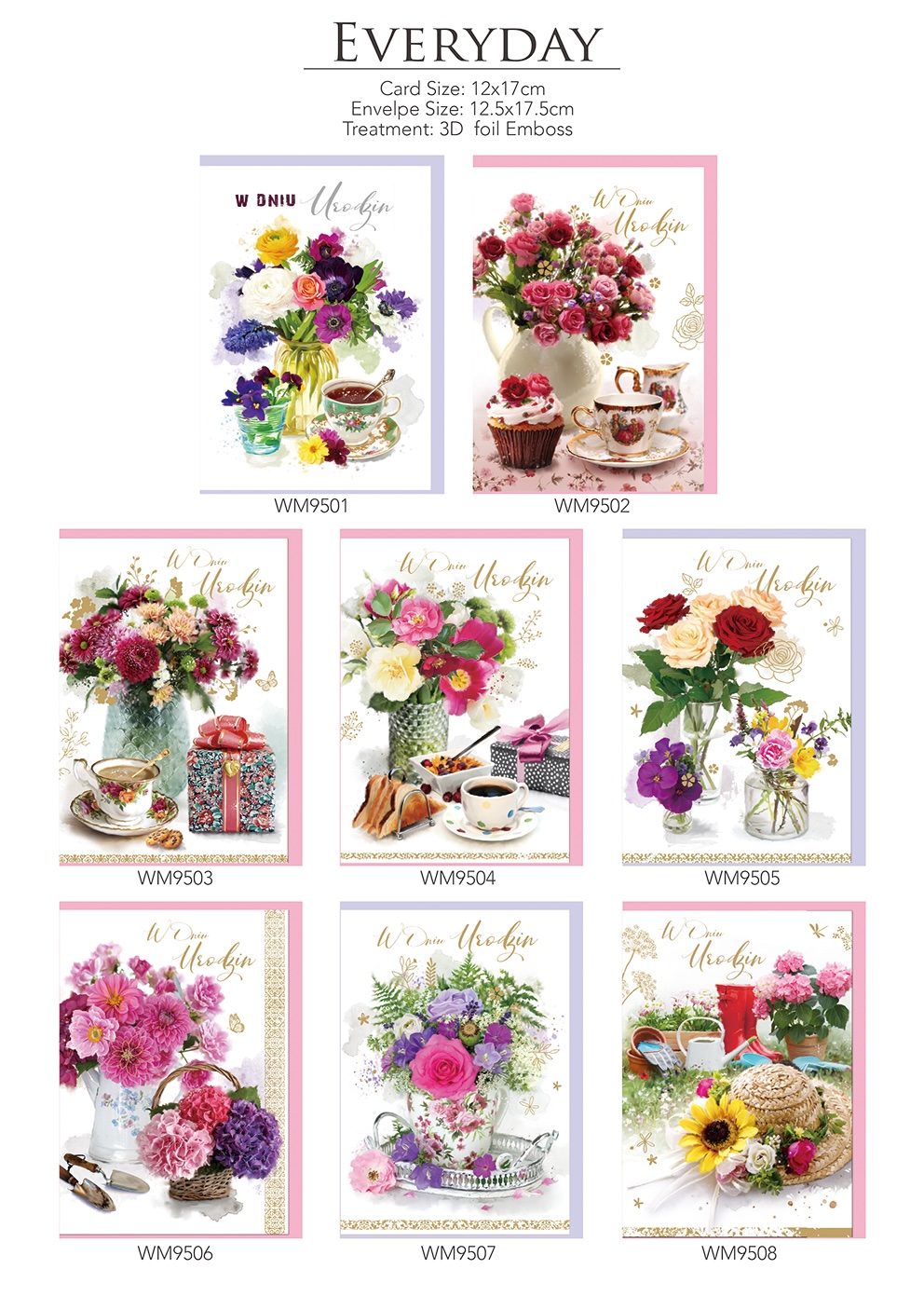 Delicate Flower Breakfast Coffee Style Gift Paper Cards