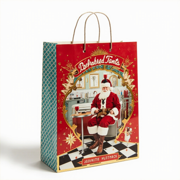 Kraft Paper Gold Foil Stamping American 50s Retro Paper Gift bag Creative Gift bag - Gift Packaging