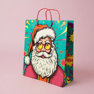 Kraft Paper Cold Foil Santa Snow 2 Creative Gift bag - Gift Packaging