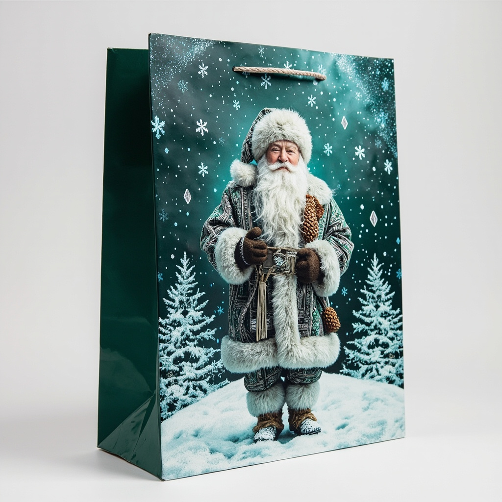Kraft Paper Cold Foil Stamping Russian Siberian Paper Gift bag Creative Gift bag - Gift Packaging