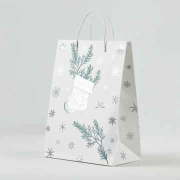 Kraft Paper Cold Foil Stamping Nordic Snowflake Paper Gift bag Unique Gift bag - Gift Packaging
