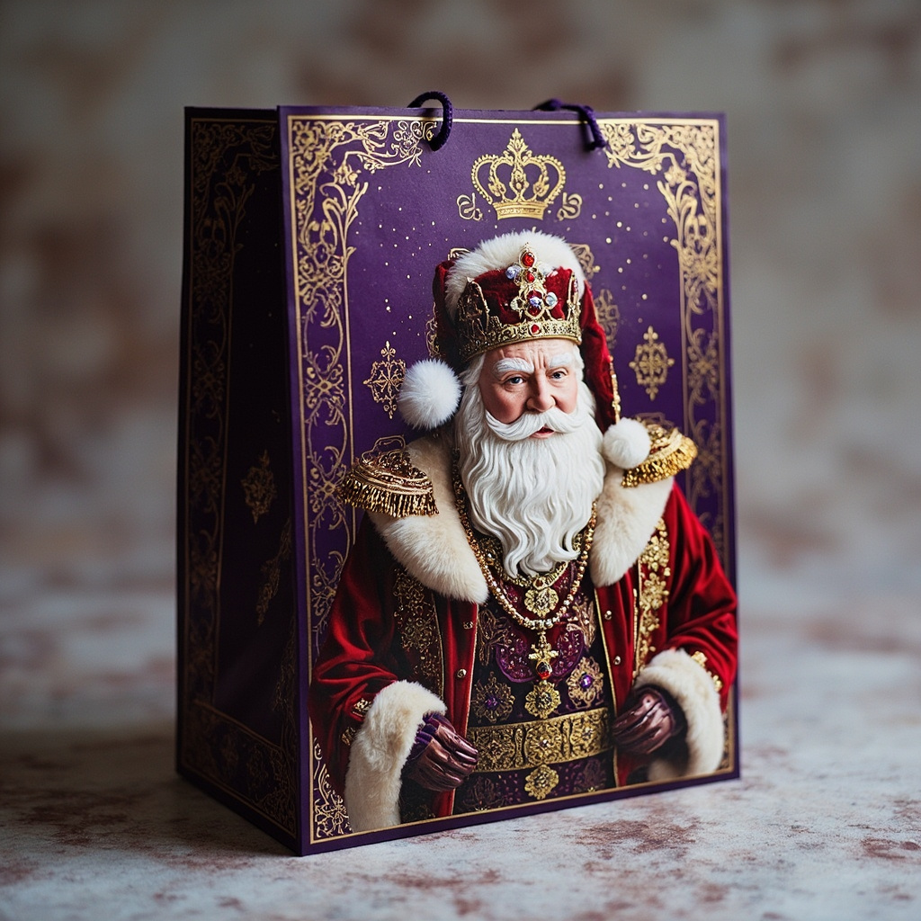 Kraft Paper Cold Foil Stamping Russian Royal Paper Gift bag Style Gift bag - Gift Packaging