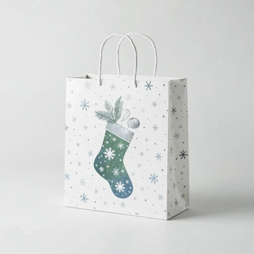 Kraft Paper Cold Foil Stamping Nordic Snowflake Paper Gift bag Elegant Gift bag - Gift Packaging