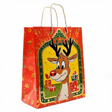 Kraft Paper Gold Foil Stamping American Cartoon Deer Paper Gift bag Unique Gift bag - Gift Packaging