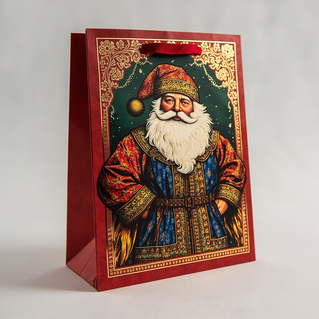 Kraft Paper Cold Foil Stamping Russian Folk Paper Gift bag Style Gift bag - Gift Packaging