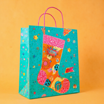 Kraft Paper Cold Foil Stamping Retro Pop Paper Gift bag Unique Gift bag - Gift Packaging