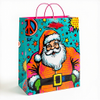 Kraft Paper Cold Foil Stamping Santa Retro Pop Paper Gift bag Creative Gift bag - Gift Packaging