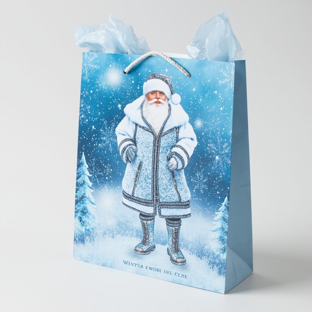 Kraft Paper Cold Foil Stamping Holiday Gift Bag 7855 Style Gift bag - Gift Packaging