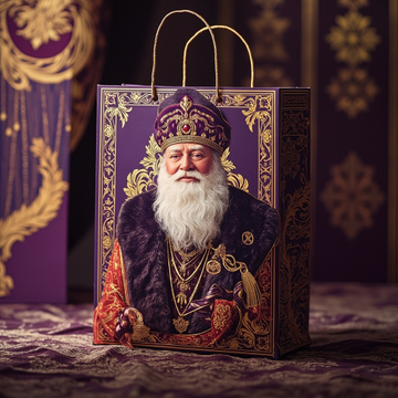 Kraft Paper Cold Foil Stamping Russian Royal Paper Gift bag Premium Gift bag - Gift Packaging