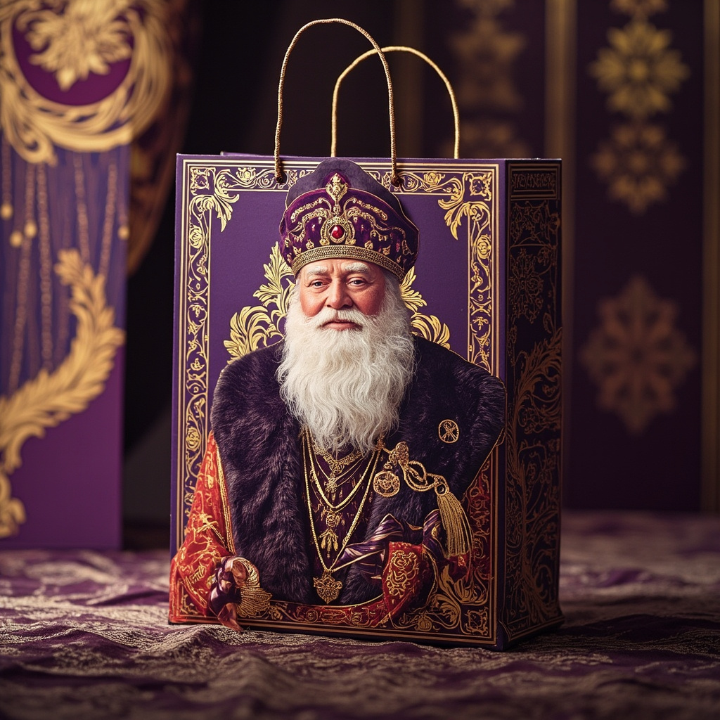 Kraft Paper Cold Foil Stamping Russian Royal Paper Gift bag Premium Gift bag - Gift Packaging