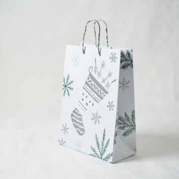 Kraft Paper Cold Foil Stamping Nordic Snowflake Paper Gift bag Premium Gift bag - Gift Packaging