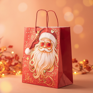 Kraft Paper Cold Foil Santa Gradient Fashion 2 Style Gift bag - Gift Packaging