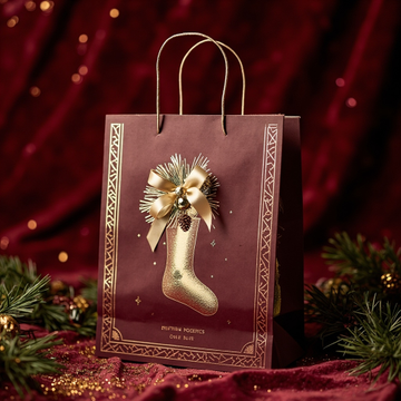 Kraft Paper Cold Foil Stamping Luxury Champagne Paper Gift bag Creative Gift bag - Gift Packaging