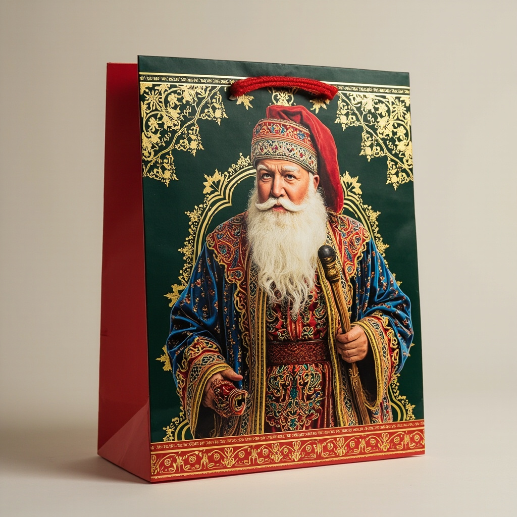 Kraft Paper Cold Foil Stamping Russian Folk Paper Gift bag Premium Gift bag - Gift Packaging