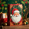 Kraft Paper Cold Foil Stamping Santa Classic Red Gold Paper Gift bag Style Gift bag - Gift Packaging