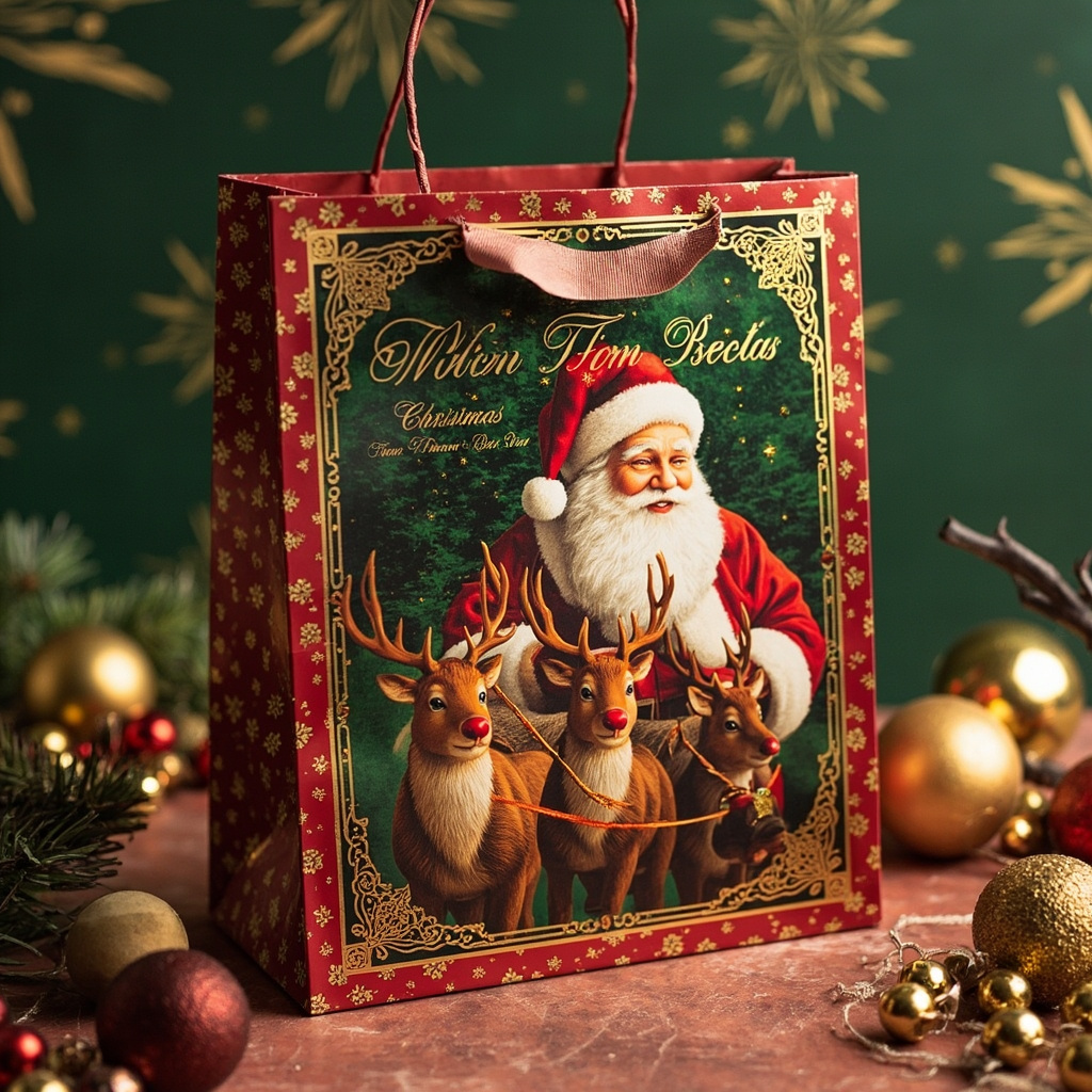 Kraft Paper Gold Foil Stamping American Classic Hollywood Paper Gift bag Creative Gift bag - Gift Packaging