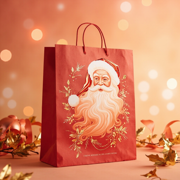 Kraft Paper Cold Foil Stamping Santa Gradient Fashion Paper Gift bag Style Gift bag - Gift Packaging